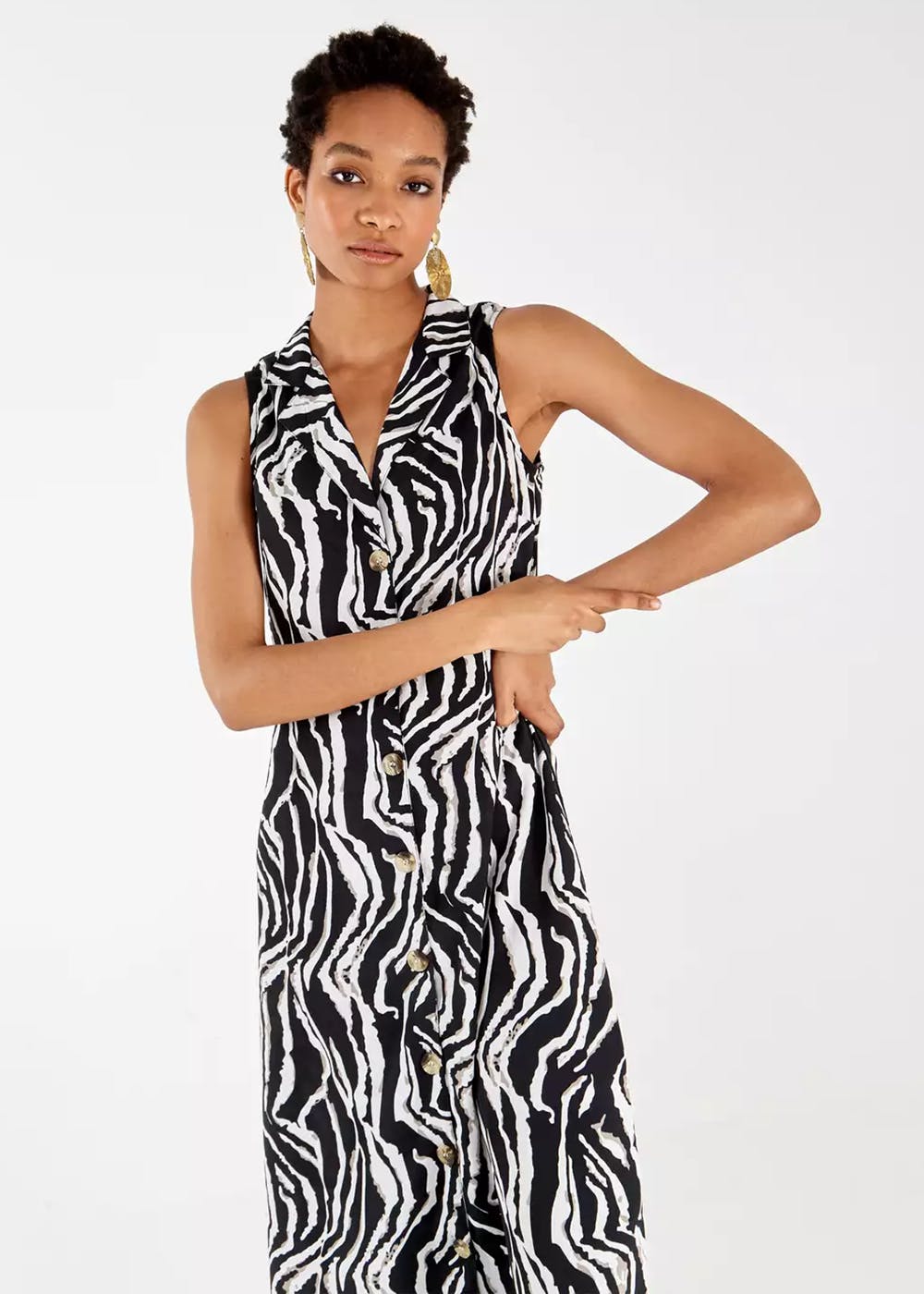 button down dress sleeveless