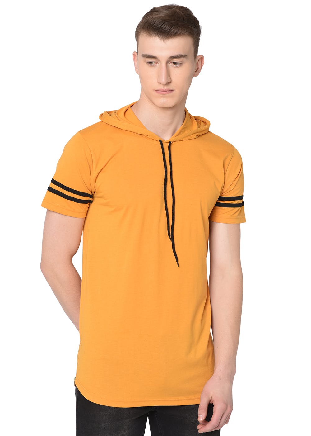 hooded t shirt half sleeve