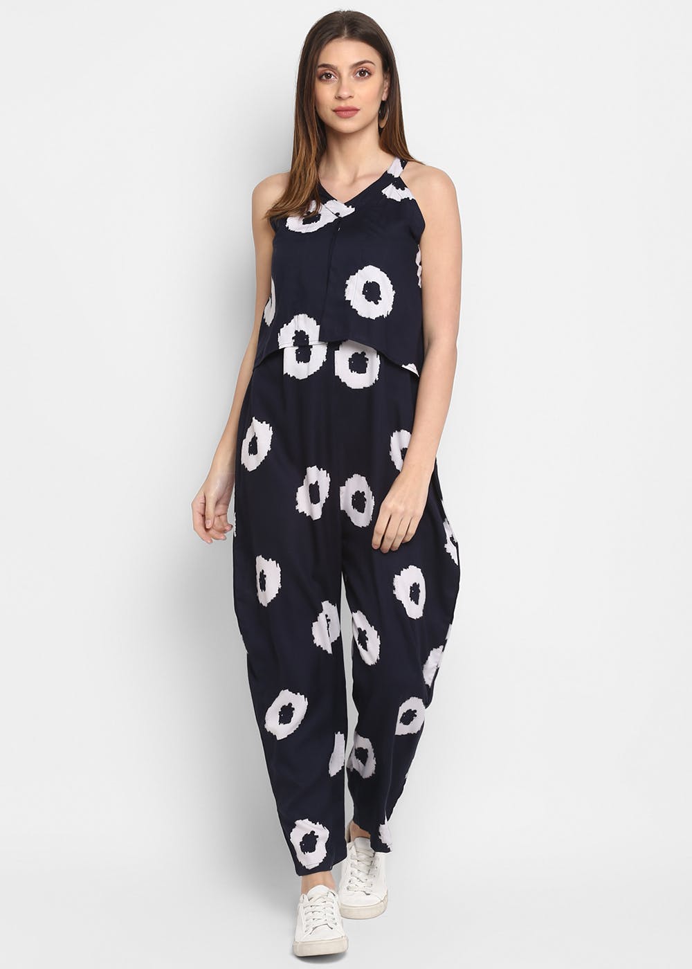 navy sleeveless jumpsuit