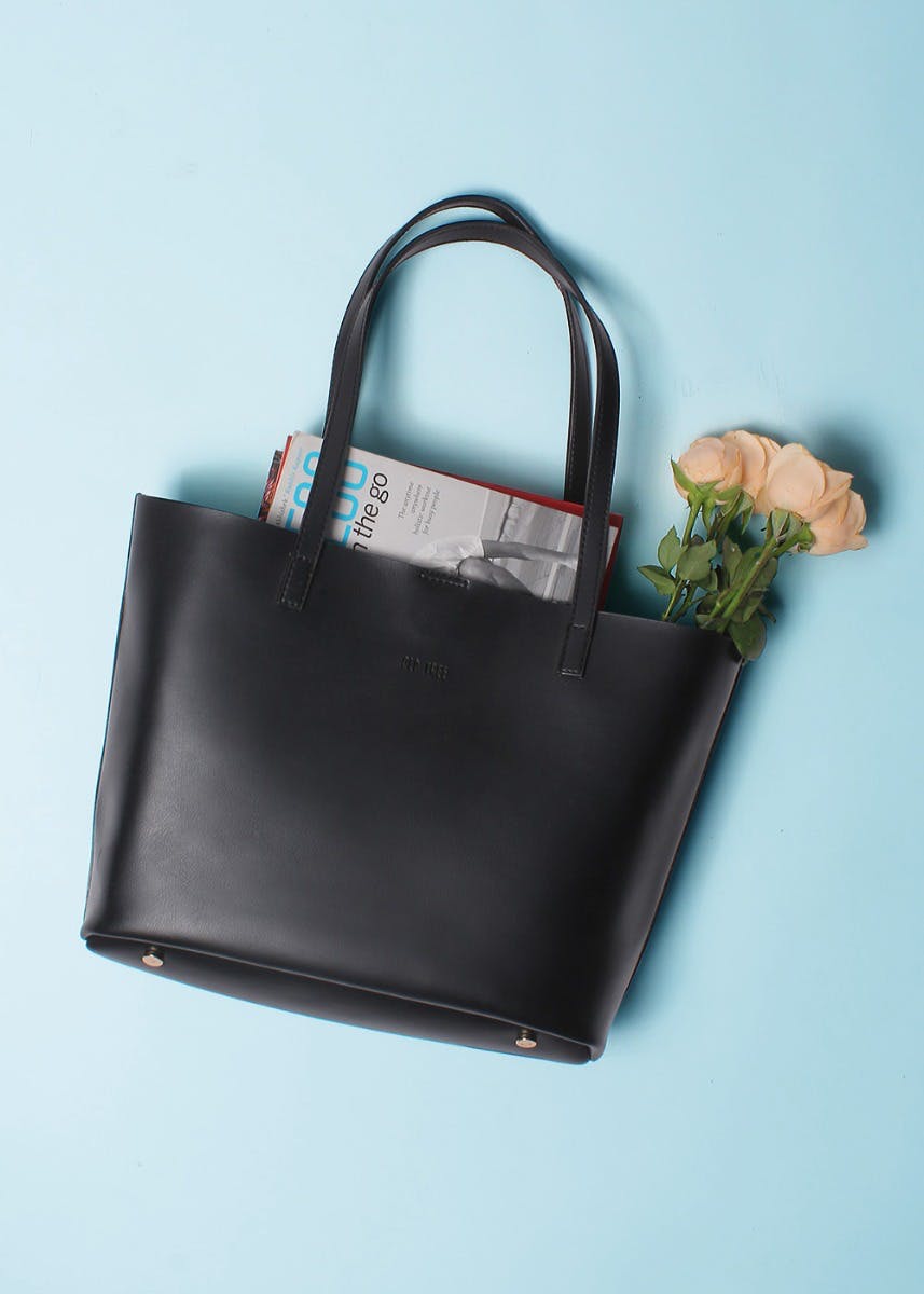 vegan leather tote