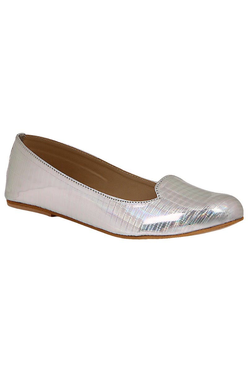holographic ballet flats